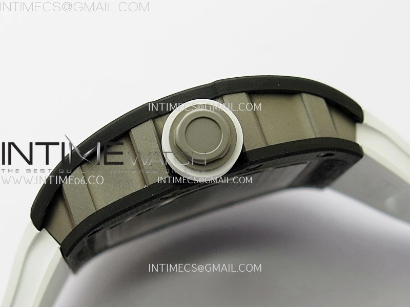 RM055 NTPT Ti APSF 1:1 Best Edition White Inner Bezel White Crown on Rubber Strap RMUL2 Super Clone