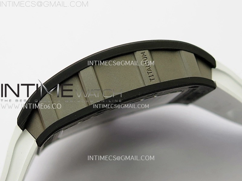 RM055 NTPT Ti APSF 1:1 Best Edition White Inner Bezel White Crown on Rubber Strap RMUL2 Super Clone