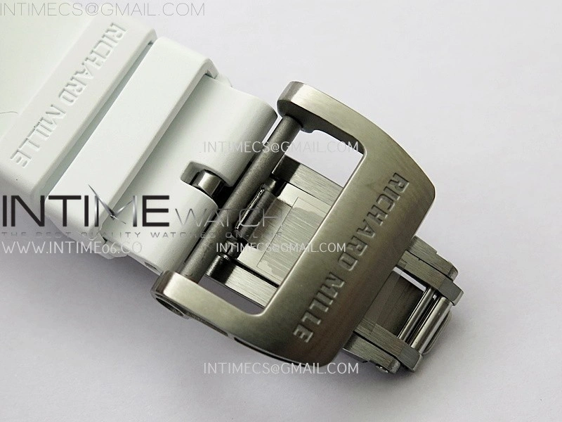 RM055 NTPT Ti APSF 1:1 Best Edition White Inner Bezel White Crown on Rubber Strap RMUL2 Super Clone