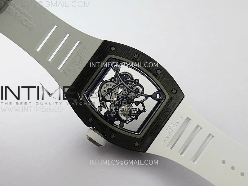 RM055 NTPT Ti APSF 1:1 Best Edition White Inner Bezel White Crown on Rubber Strap RMUL2 Super Clone