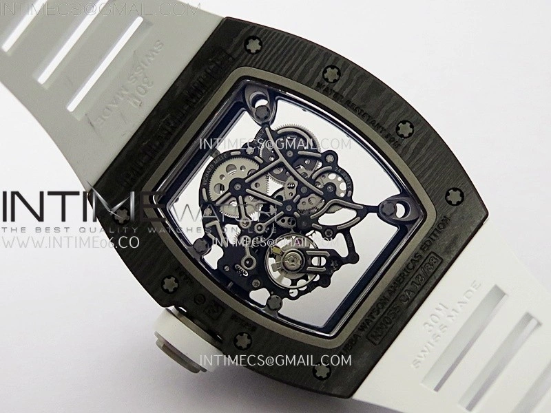 RM055 NTPT Ti APSF 1:1 Best Edition White Inner Bezel White Crown on Rubber Strap RMUL2 Super Clone