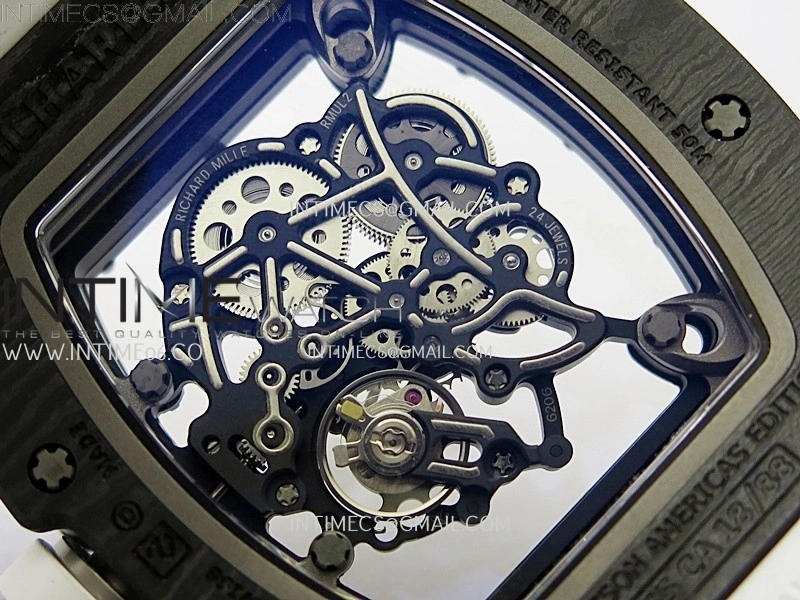 RM055 NTPT Ti APSF 1:1 Best Edition White Inner Bezel White Crown on Rubber Strap RMUL2 Super Clone