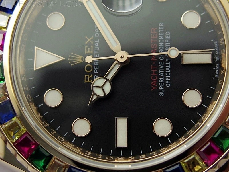 Yacht-Master 126655 KF 1:1 Gain Weight Best Edition Rainbow Bezel RG Wrapped on Oysterflex Strap VR3235