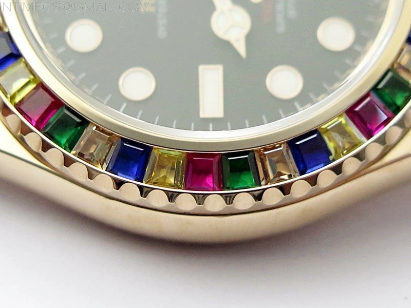 Yacht-Master 126655 KF 1:1 Gain Weight Best Edition Rainbow Bezel RG Wrapped on Oysterflex Strap VR3235