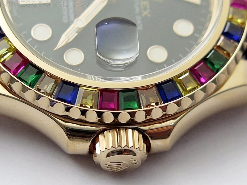 Yacht-Master 126655 KF 1:1 Gain Weight Best Edition Rainbow Bezel RG Wrapped on Oysterflex Strap VR3235