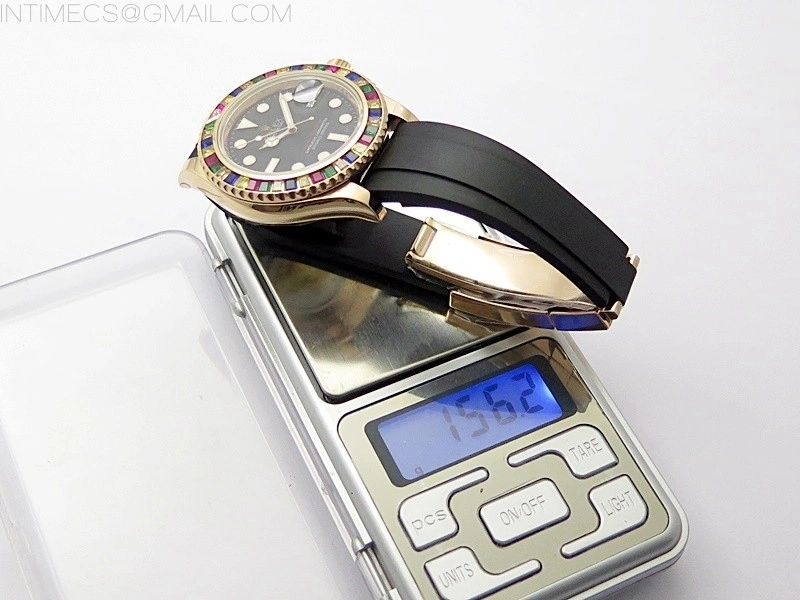 Yacht-Master 126655 KF 1:1 Gain Weight Best Edition Rainbow Bezel RG Wrapped on Oysterflex Strap VR3235