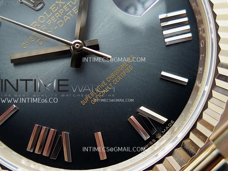 Day Date 228235 40mm 904L RG QF 1:1 Gain Weight Black Gradient Dial Roman Markers on RG President Bracelet A2836