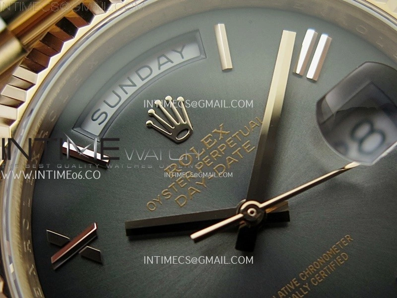 Day Date 228235 40mm 904L RG QF 1:1 Gain Weight Black Gradient Dial Roman Markers on RG President Bracelet A2836