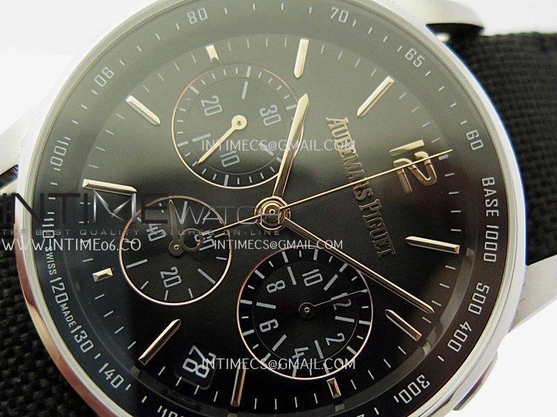 Code 11.59 Chrono 26393 SS RG APPF Best Edition Black Dial on Black Nylon Strap A4401