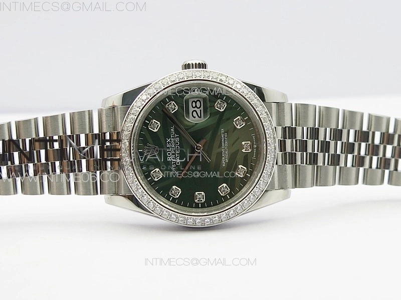 DateJust 36 SS 126233 Diamonds Bezel JDF 1:1 Best Edition New Green Dial on Jubilee SS Bracelet