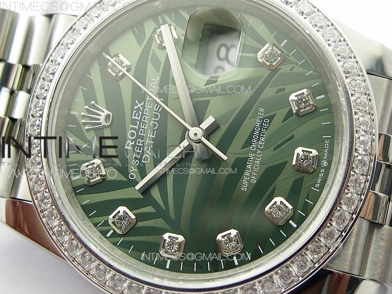 DateJust 36 SS 126233 Diamonds Bezel JDF 1:1 Best Edition New Green Dial on Jubilee SS Bracelet
