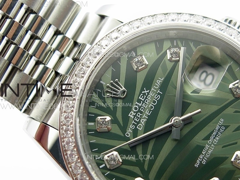DateJust 36 SS 126233 Diamonds Bezel JDF 1:1 Best Edition New Green Dial on Jubilee SS Bracelet