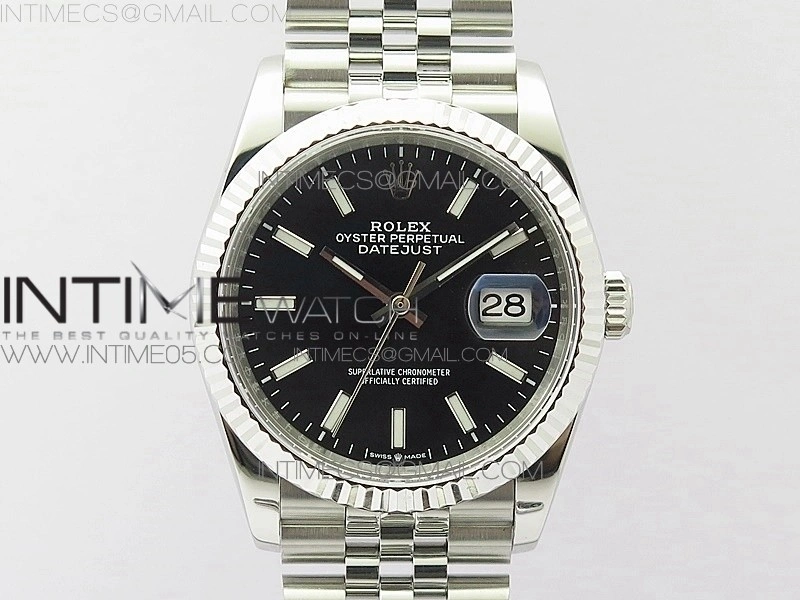 DateJust 36mm 126234 BP 1:1 Best Edition 904L Steel New Version Black Dial on Jubilee Bracelet