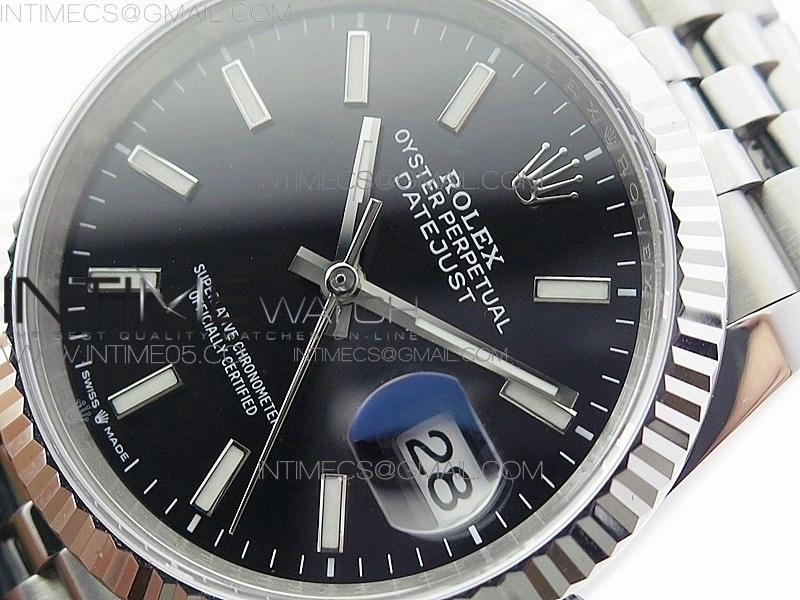 DateJust 36mm 126234 BP 1:1 Best Edition 904L Steel New Version Black Dial on Jubilee Bracelet