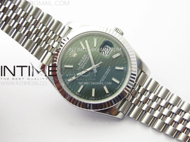 DateJust 41 126334 904L SS VSF 1:1 Best Edition Green Fluted Dial on Jubilee Bracelet VS3235