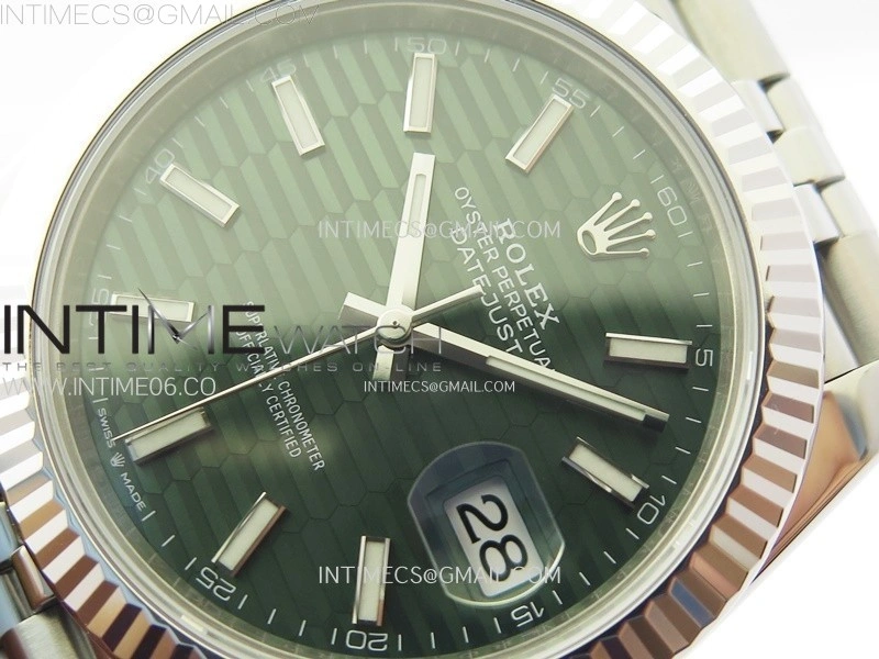 DateJust 41 126334 904L SS VSF 1:1 Best Edition Green Fluted Dial on Jubilee Bracelet VS3235