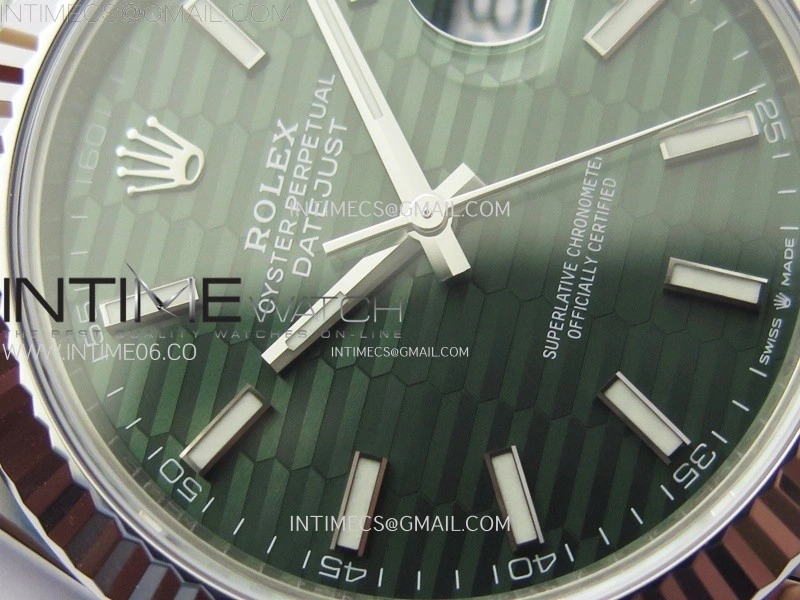 DateJust 41 126334 904L SS VSF 1:1 Best Edition Green Fluted Dial on Jubilee Bracelet VS3235