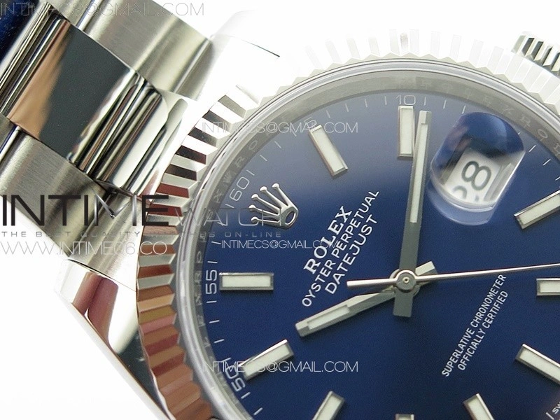 DateJust 41 126334 NTF 1:1 Best Edition 904L Steel Blue Stick Dial on Oyster Bracelet VR3235