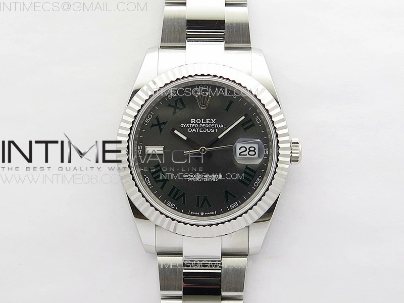 DateJust 41 126334 NTF 1:1 Best Edition 904L Steel Gray Roman Dial on Oyster Bracelet VR3235