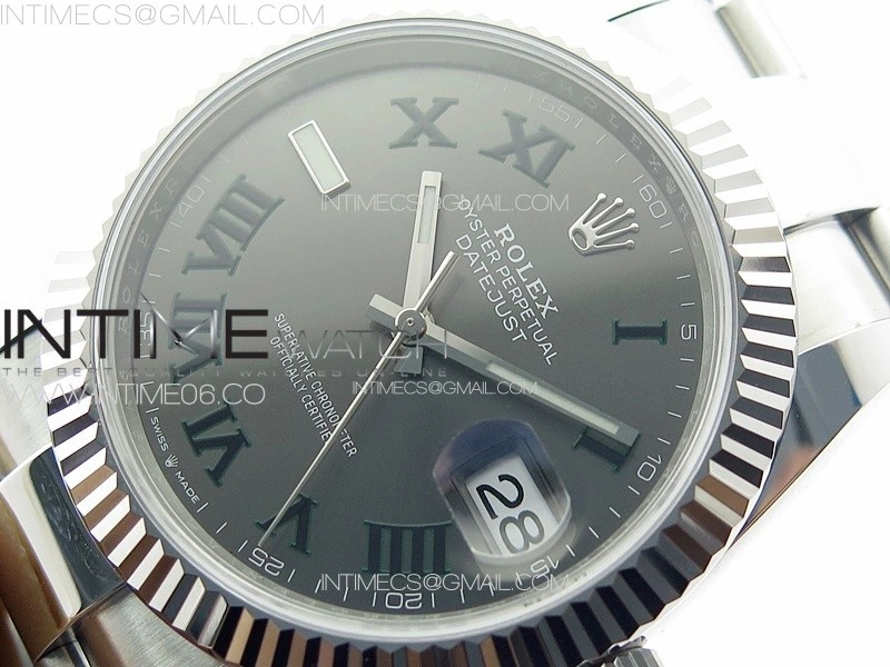 DateJust 41 126334 NTF 1:1 Best Edition 904L Steel Gray Roman Dial on Oyster Bracelet VR3235