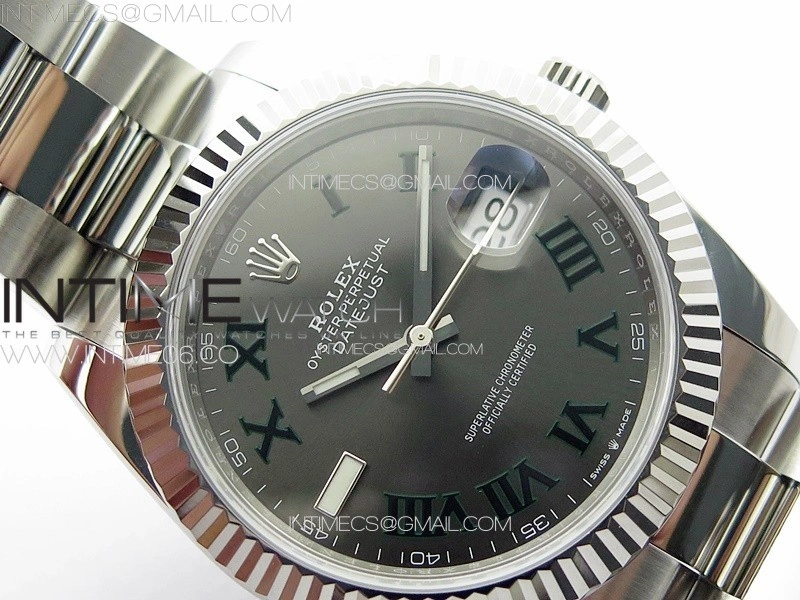DateJust 41 126334 NTF 1:1 Best Edition 904L Steel Gray Roman Dial on Oyster Bracelet VR3235
