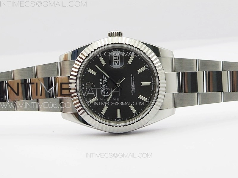 DateJust 41 126334 NTF 1:1 Best Edition 904L Steel Gray Stick Dial on Oyster Bracelet VR3235