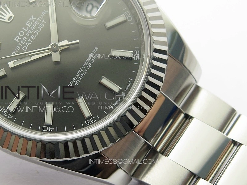 DateJust 41 126334 NTF 1:1 Best Edition 904L Steel Gray Stick Dial on Oyster Bracelet VR3235