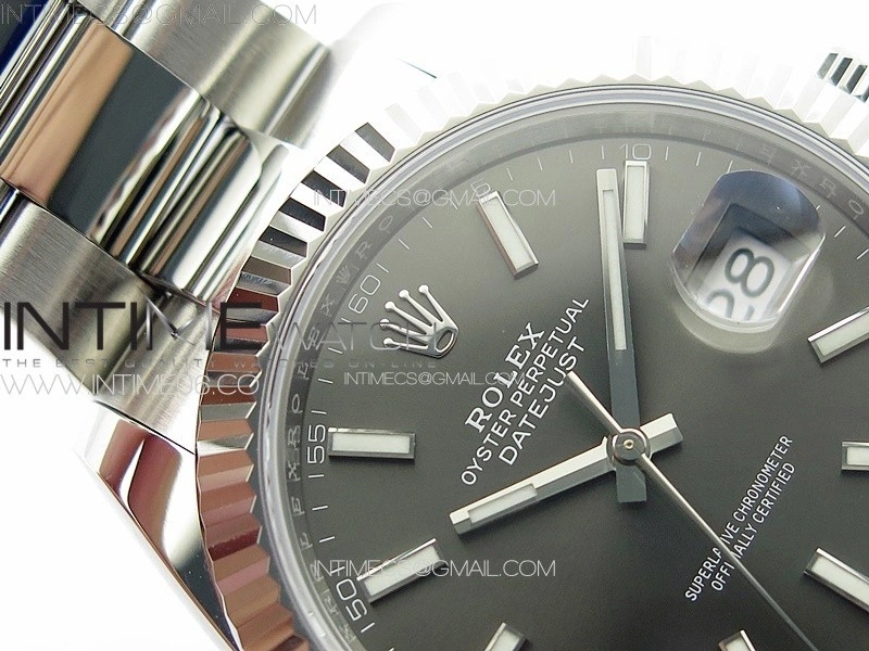 DateJust 41 126334 NTF 1:1 Best Edition 904L Steel Gray Stick Dial on Oyster Bracelet VR3235