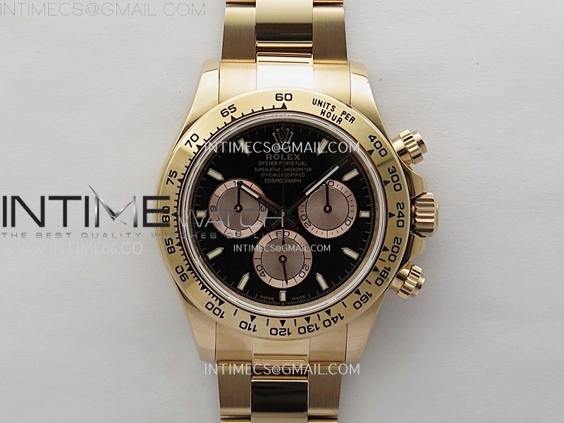 Daytona 126509 904L RG QF Best Edition Black Dial RG Subdial On 904L RG Bracelet SA4131