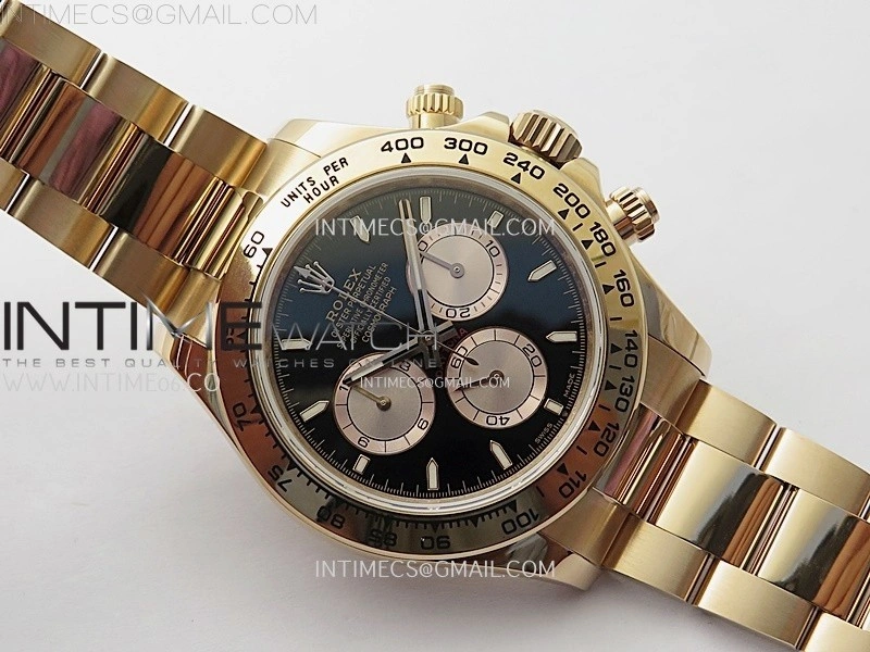 Daytona 126509 904L RG QF Best Edition Black Dial RG Subdial On 904L RG Bracelet SA4131
