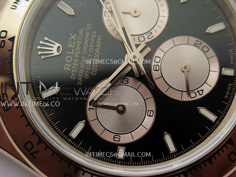 Daytona 126509 904L RG QF Best Edition Black Dial RG Subdial On 904L RG Bracelet SA4131