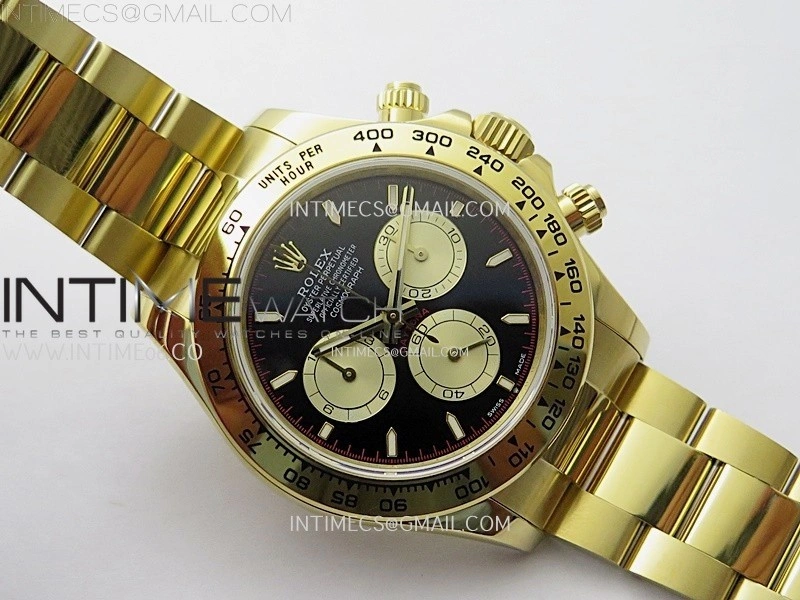 Daytona 126509 904L YG QF Best Edition Black Dial YG Subdial On 904L YG Bracelet SA4131