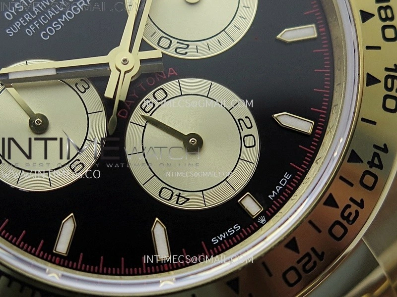 Daytona 126509 904L YG QF Best Edition Black Dial YG Subdial On 904L YG Bracelet SA4131