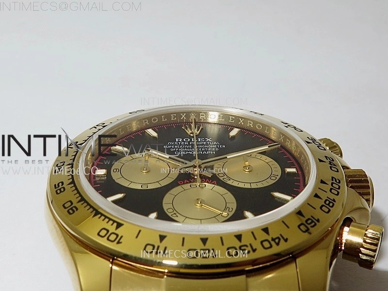 Daytona 126509 904L YG QF Best Edition Black Dial YG Subdial On 904L YG Bracelet SA4131