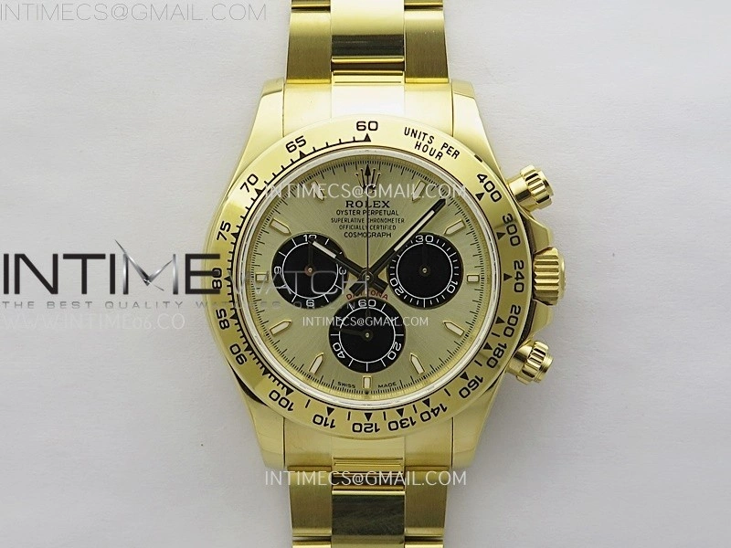 Daytona 126509 904L YG QF Best Edition YG Dial Black Subdial On 904L YG Bracelet SA4131