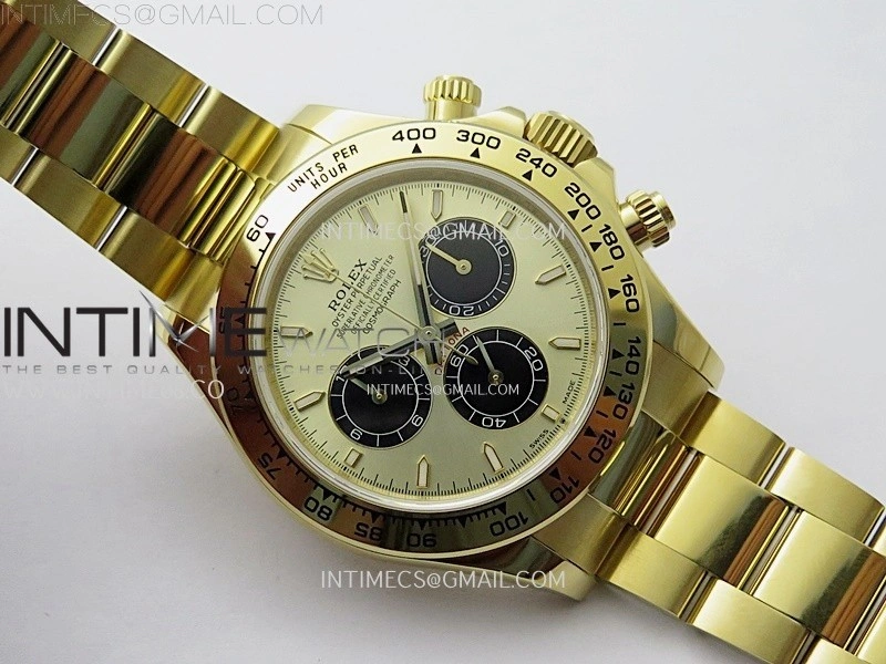 Daytona 126509 904L YG QF Best Edition YG Dial Black Subdial On 904L YG Bracelet SA4131