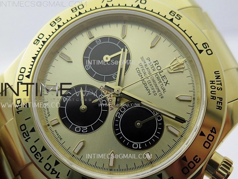 Daytona 126509 904L YG QF Best Edition YG Dial Black Subdial On 904L YG Bracelet SA4131