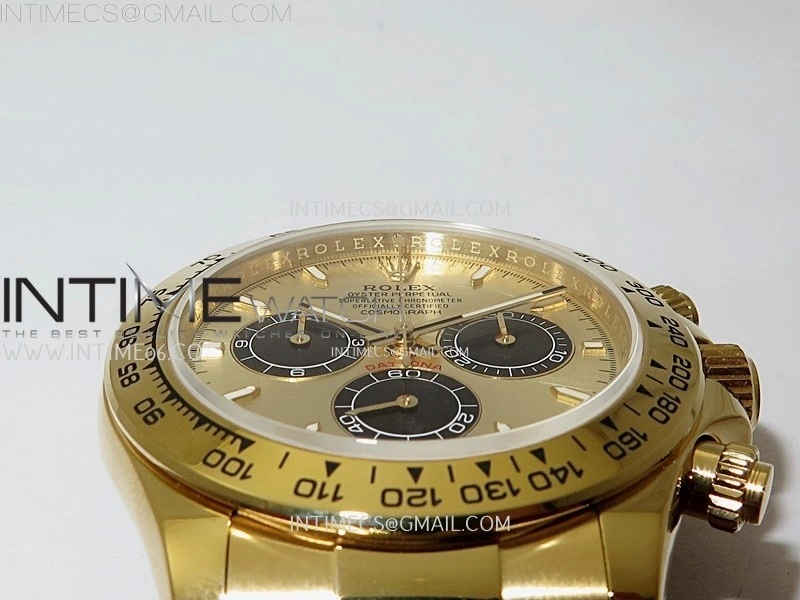 Daytona 126509 904L YG QF Best Edition YG Dial Black Subdial On 904L YG Bracelet SA4131