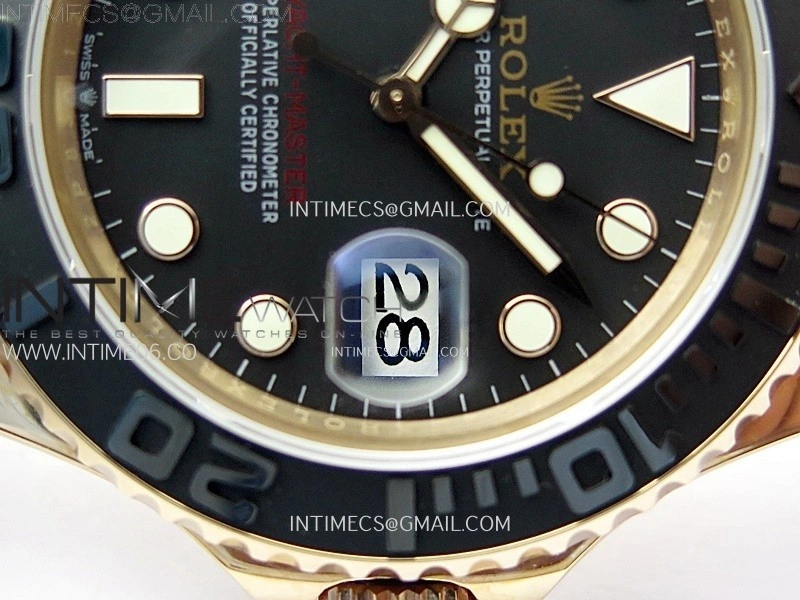 Yacht-Master 126655 RG APSF Best Edition 3D Black Ceramic Bezel on Black Rubber Strap SA3235