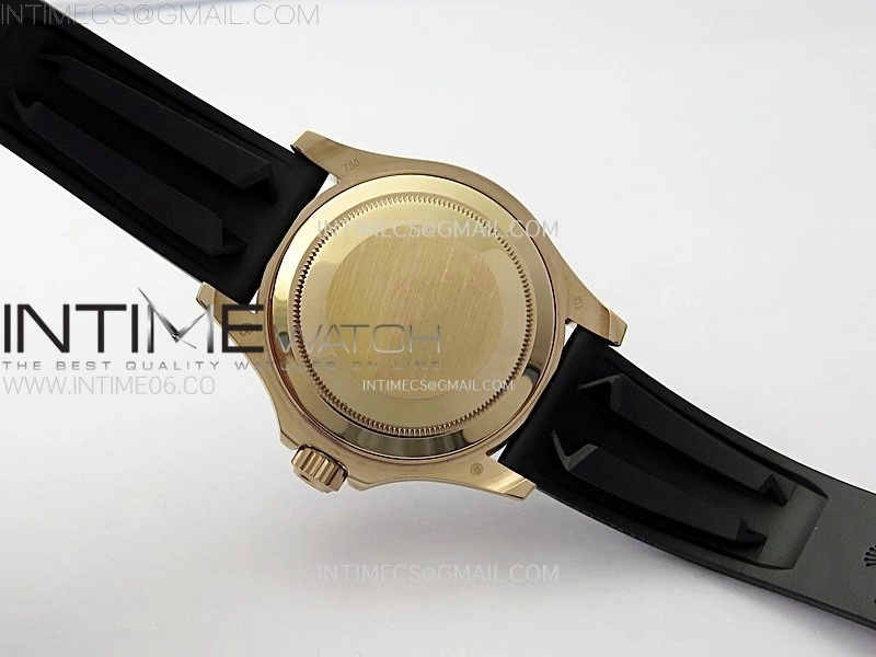 Yacht-Master 126655 RG APSF Best Edition 3D Black Ceramic Bezel on Black Rubber Strap SA3235