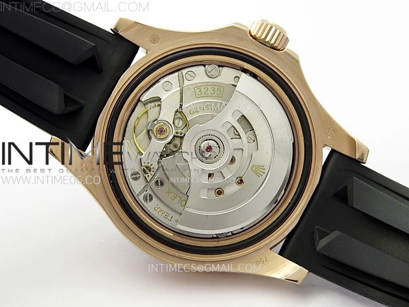 Yacht-Master 126655 RG APSF Best Edition 3D Black Ceramic Bezel on Black Rubber Strap SA3235