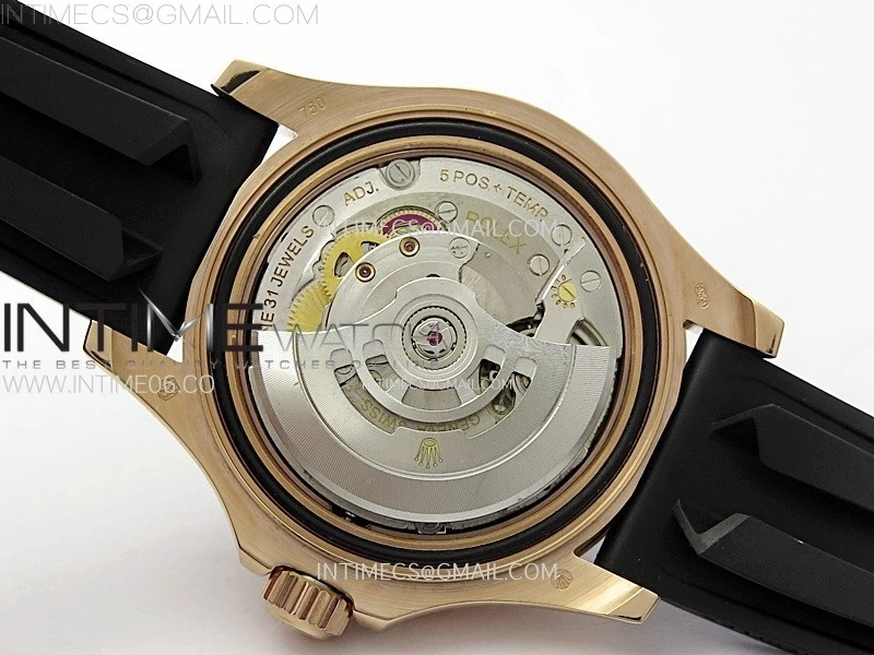 Yacht-Master 126655 RG APSF Best Edition 3D Black Ceramic Bezel on Black Rubber Strap SA3235