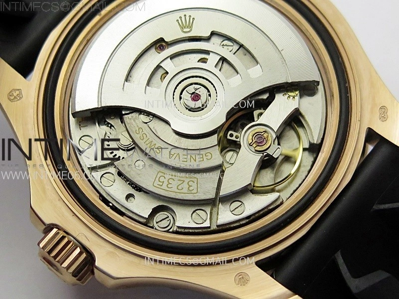 Yacht-Master 126655 RG APSF Best Edition 3D Black Ceramic Bezel on Black Rubber Strap SA3235