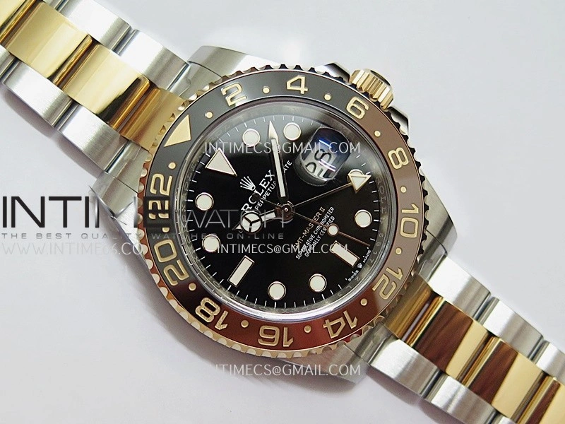 GMT Master II 126711 CHNR 904L SS RG VF 1:1 Best Edition Black Dial On SS RG Bracelet DD3285 CHS