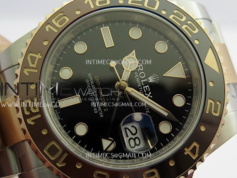 GMT Master II 126711 CHNR 904L SS RG VF 1:1 Best Edition Black Dial On SS RG Bracelet DD3285 CHS