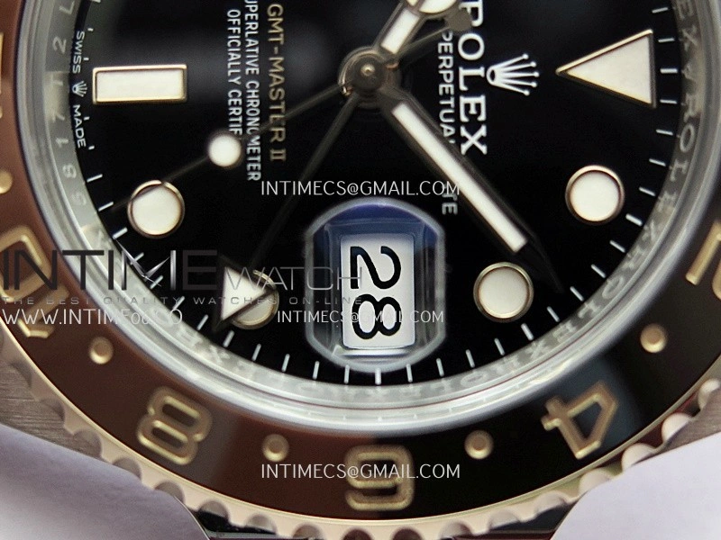 GMT Master II 126711 CHNR 904L SS RG VF 1:1 Best Edition Black Dial On SS RG Bracelet DD3285 CHS
