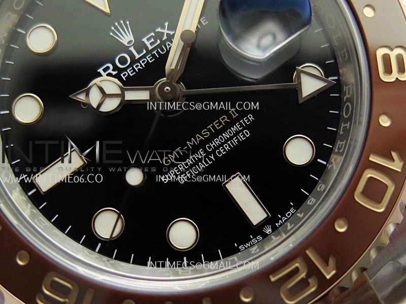 GMT Master II 126711 CHNR 904L SS RG VF 1:1 Best Edition Black Dial On SS RG Bracelet DD3285 CHS