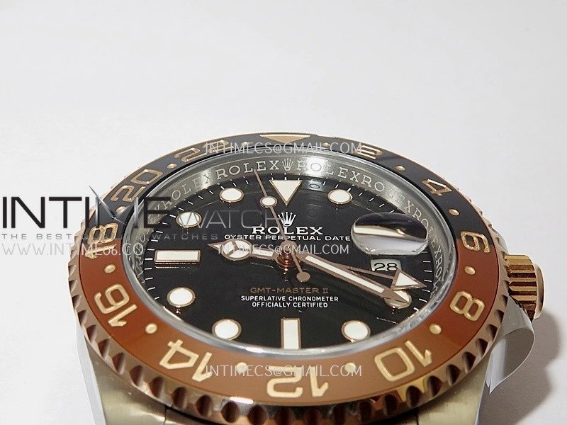 GMT Master II 126711 CHNR 904L SS RG VF 1:1 Best Edition Black Dial On SS RG Bracelet DD3285 CHS