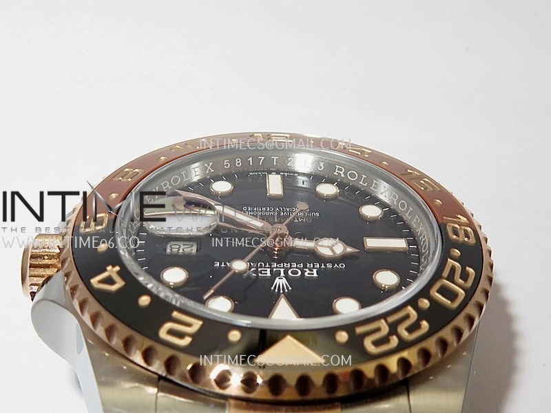 GMT Master II 126711 CHNR 904L SS RG VF 1:1 Best Edition Black Dial On SS RG Bracelet DD3285 CHS