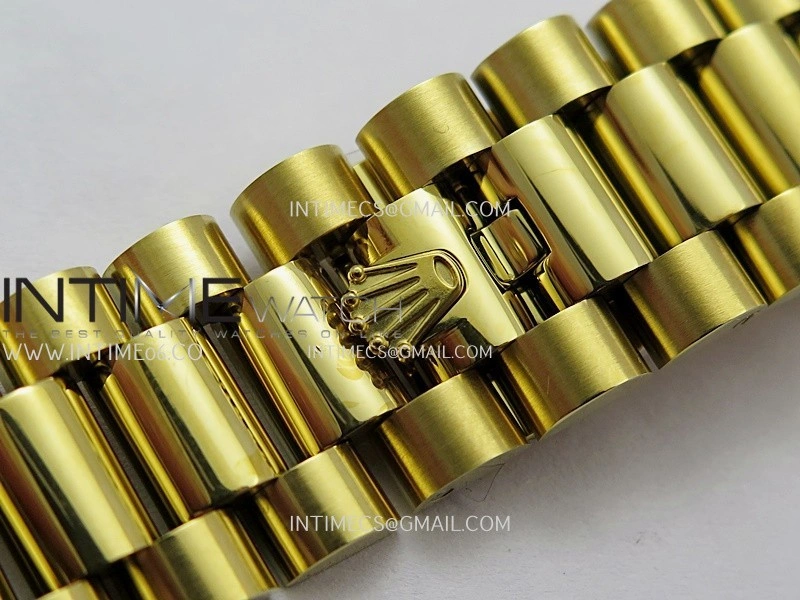 Day Date 128348 YG Gain Weight KF 1:1 White Dial Stick Marker On President Bracelet A2836